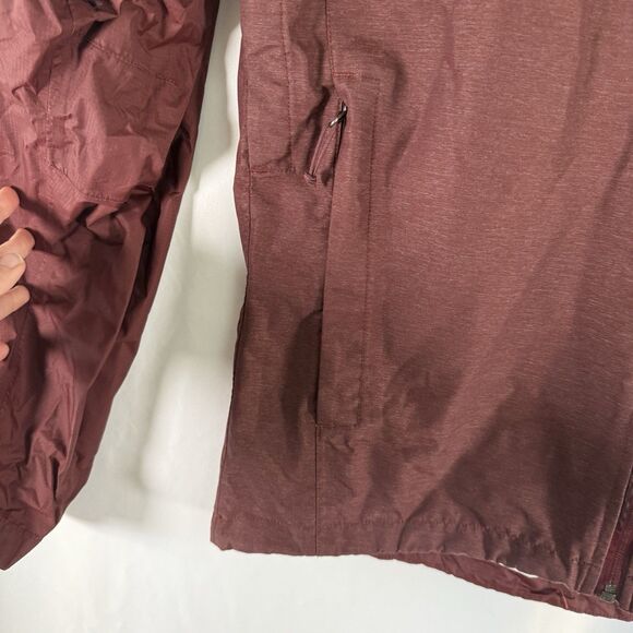North Face Dryvent Jacket Men's Medium Burgundy Red Full Zip Hooded Zip Pits - Picture 4 of 11